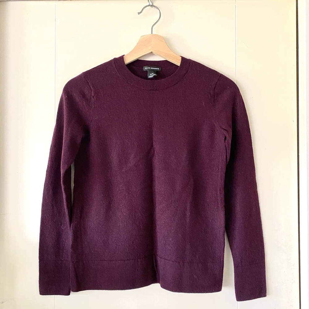 Club Monaco fine merino wool sweater in burgundy red size M